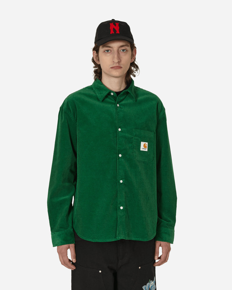 Awake NY Carhartt WIP Corduroy Shirt Dark Green - Slam Jam