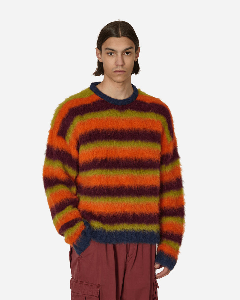 Brain Dead Blurry Lines Alpaca Crewneck Sweater Orange / Multi