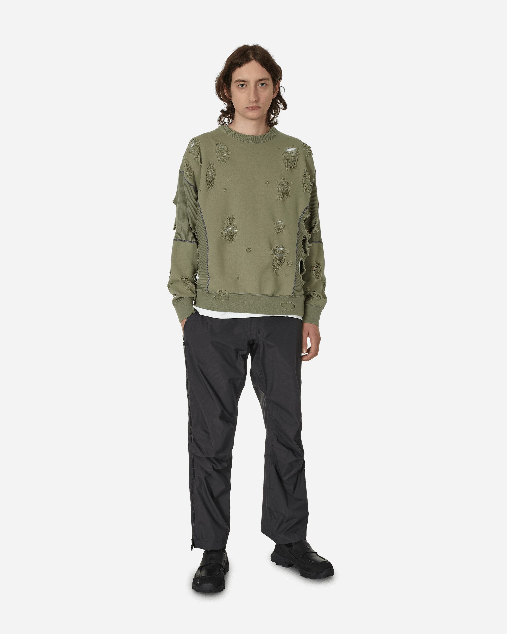 Cav Empt Plague Wide Rib Cut Crewneck Sweatshirt Green