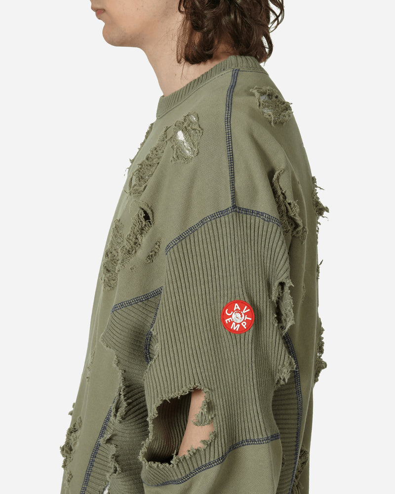 Cav Empt Plague Wide Rib Cut Crewneck Sweatshirt Green