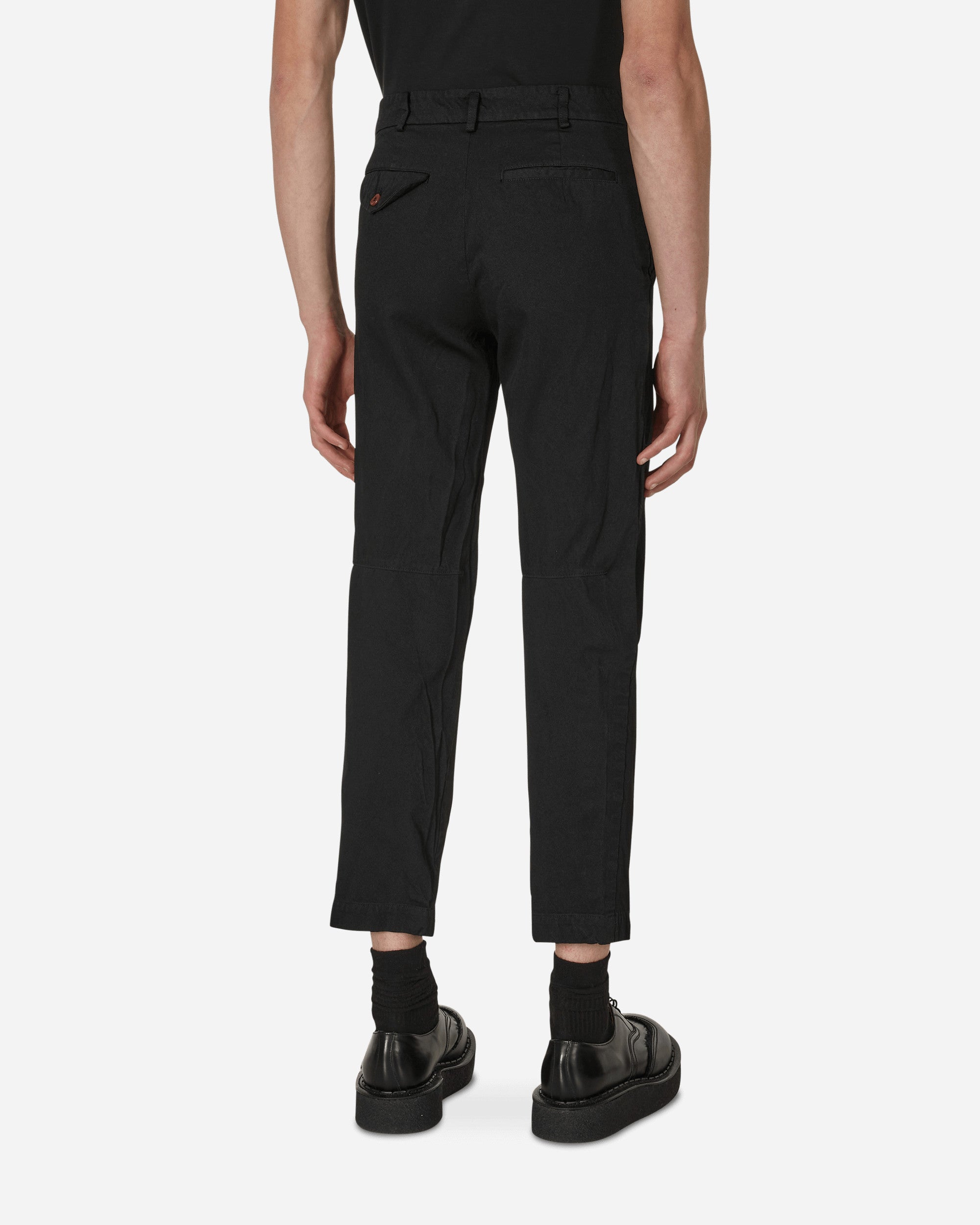 Shop Comme Des Garcons Black Crumpled Polyester Pants In Black