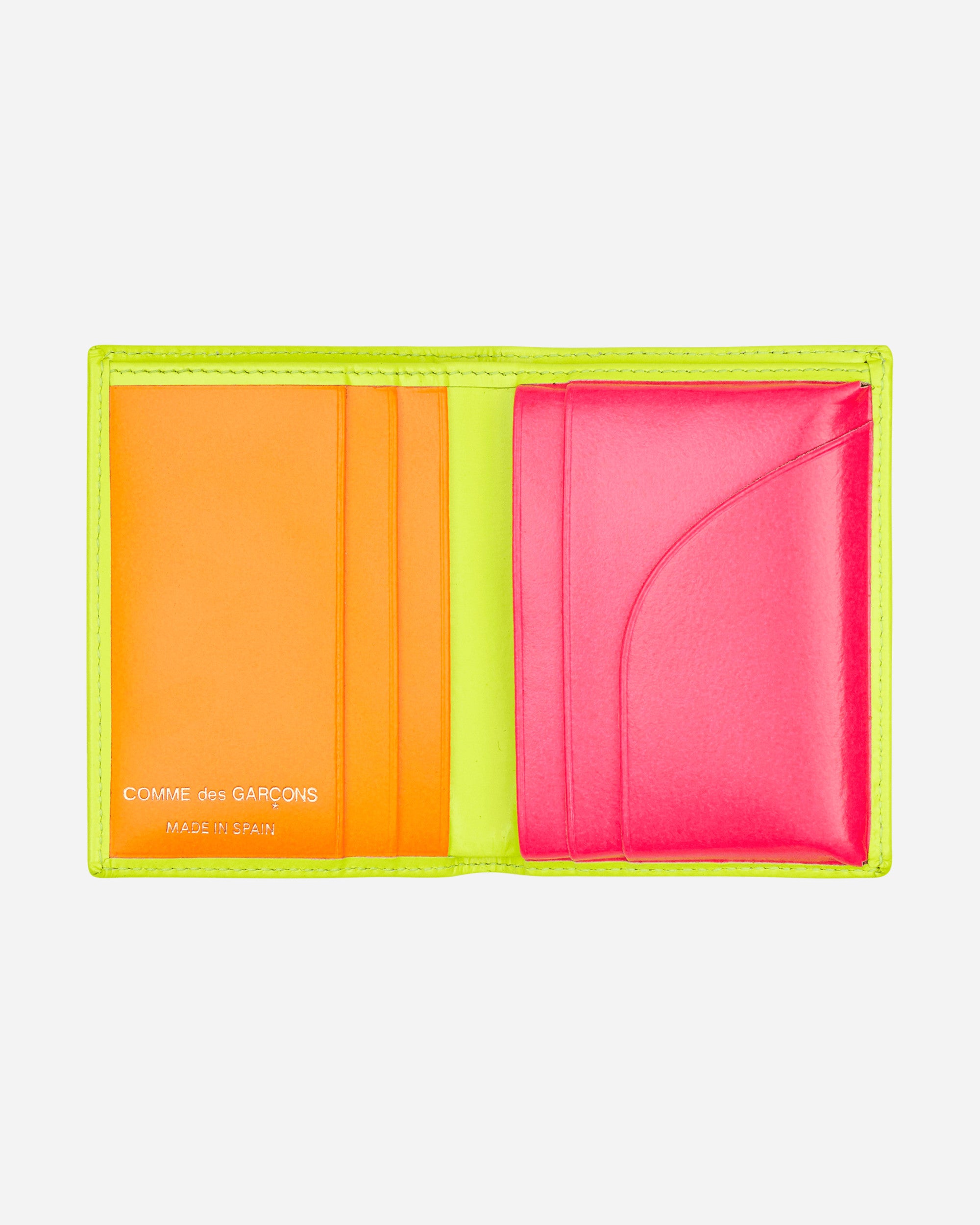 Shop Comme Des Garçons Super Fluo Leather Wallet In Yellow