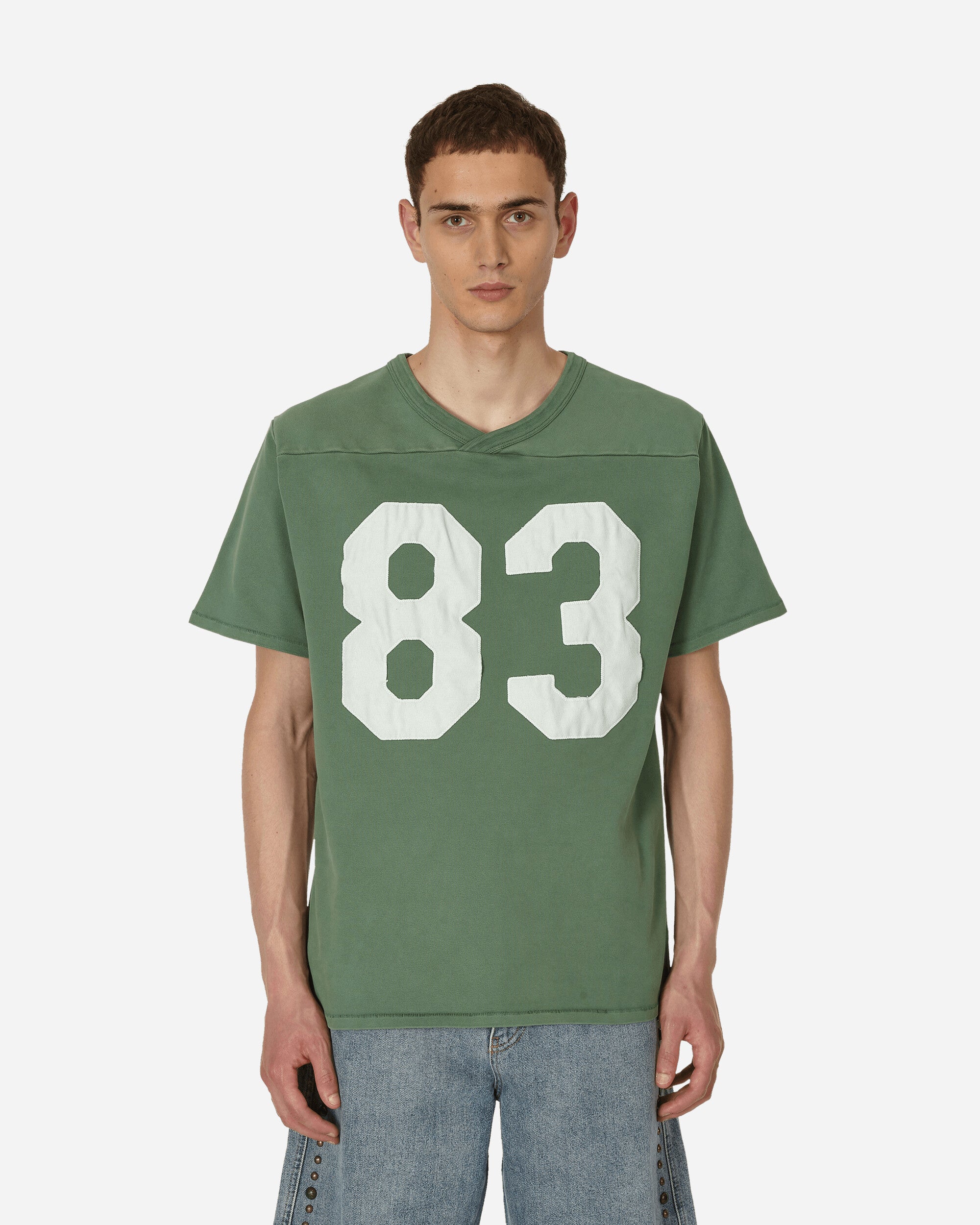 ERL Football V-Neck T-Shirt Green - Slam Jam Official Store