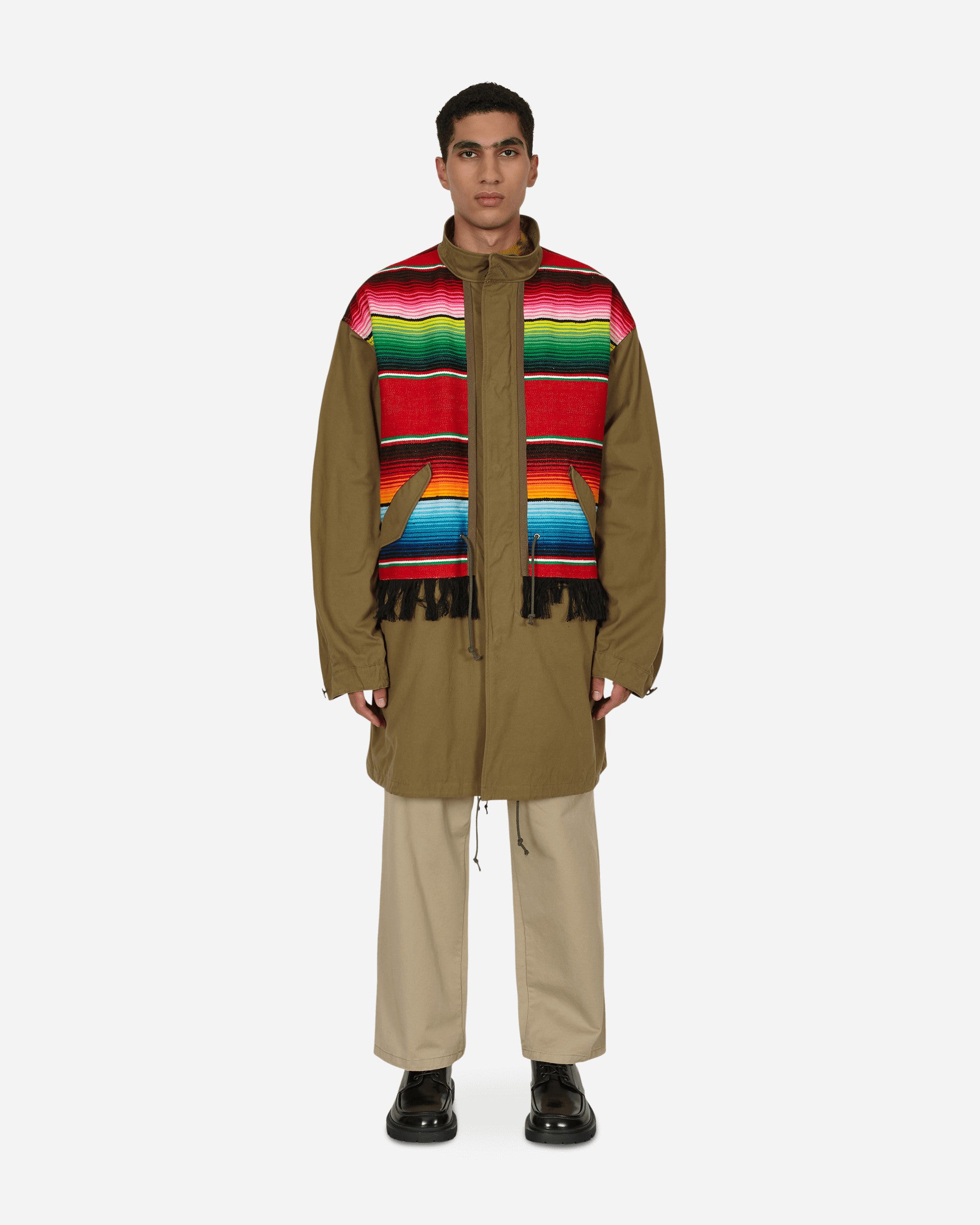 Junya Watanabe MAN Jay Kay Serape Cotton Coat Green - Slam Jam