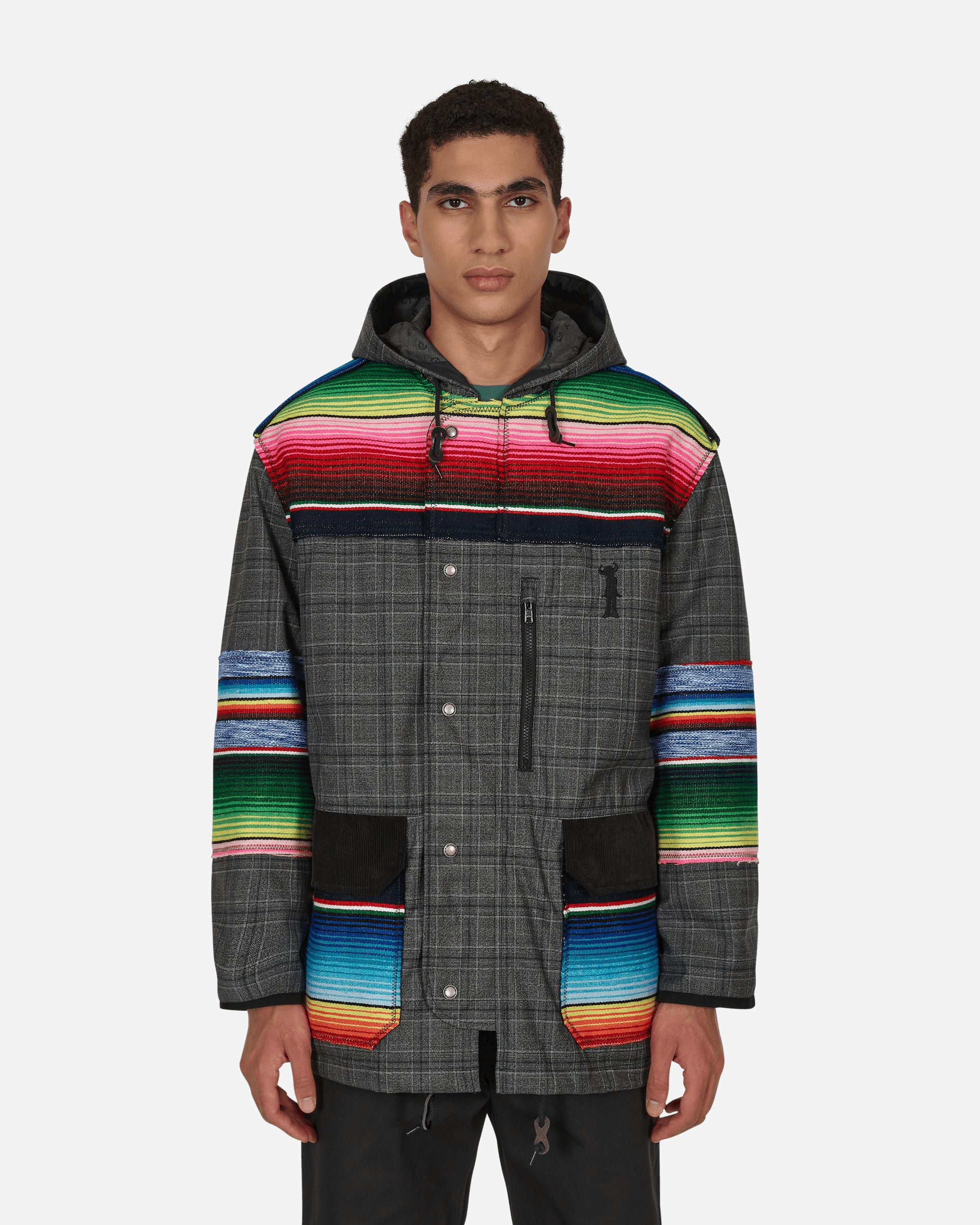 Junya Watanabe MAN Jay Kay Striped Check Jacket Grey - Slam Jam