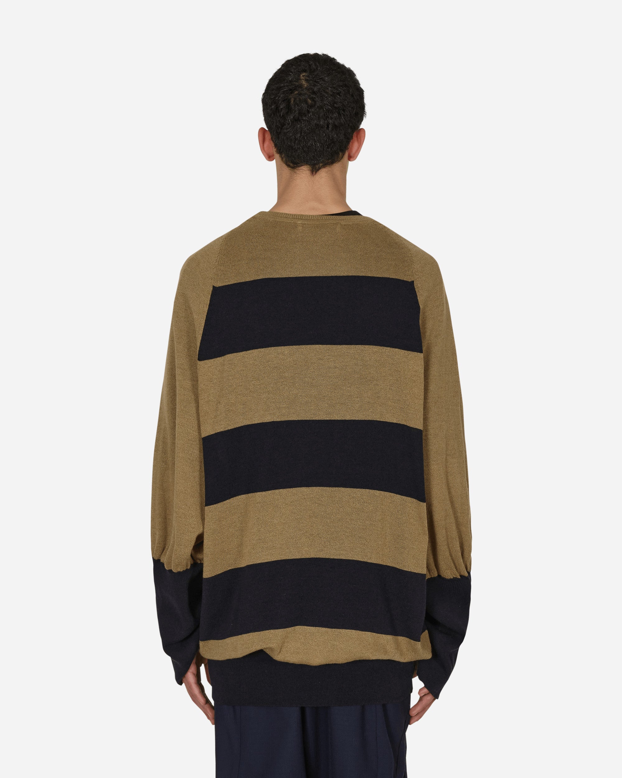 Kiko Kostadinov Haidu Stripe Knit Sweater Beige - Slam Jam