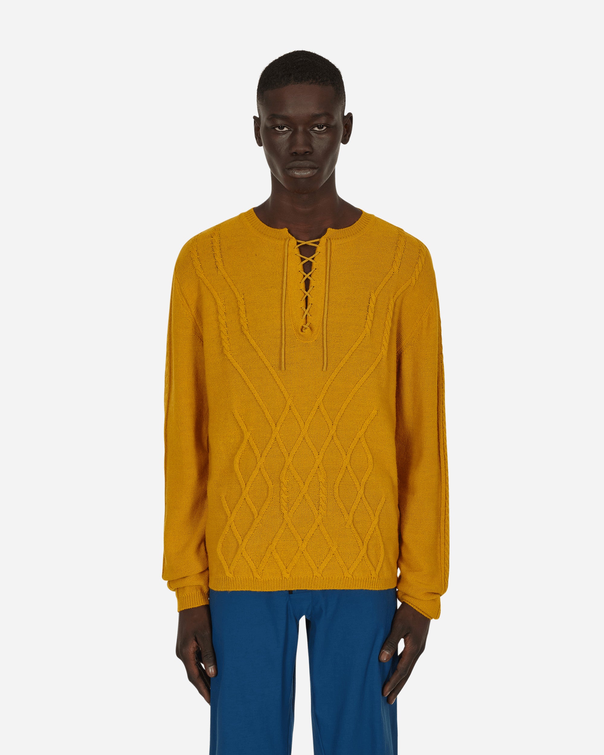 Kiko Kostadinov Yellow Acrylic Sweater | ModeSens