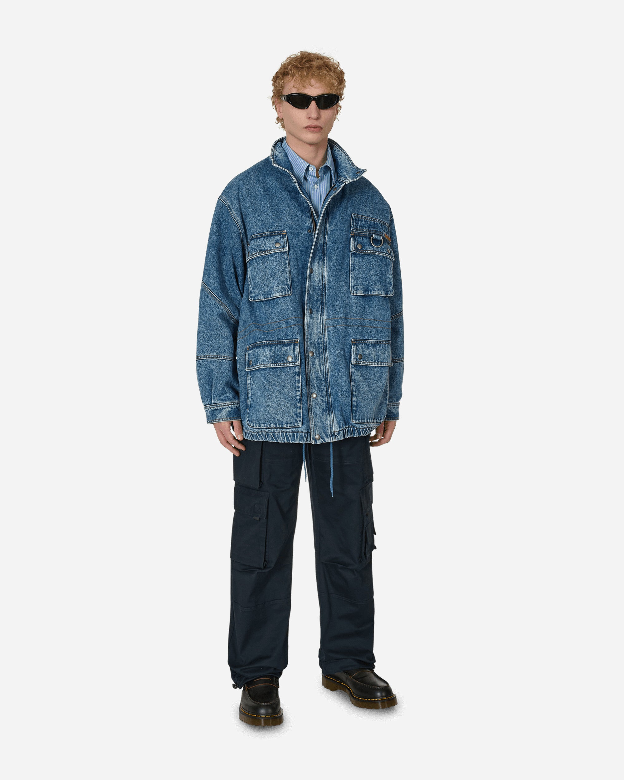 Martine Rose Denim Parka Jacket Blue - Slam Jam Official Store