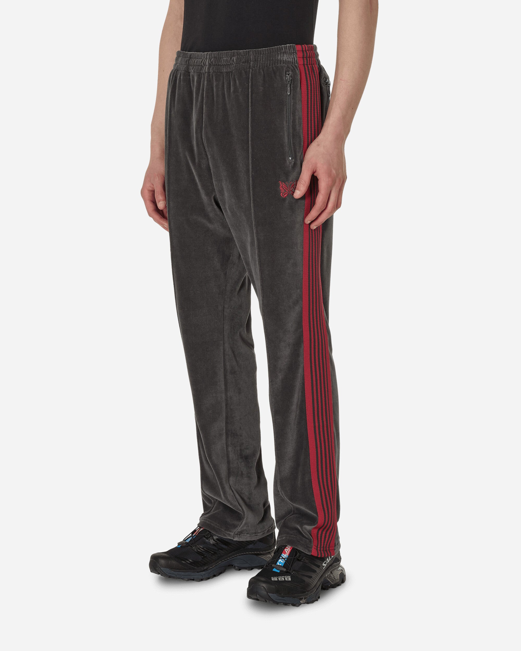 Needles Velour Narrow Track Pants Charcoal - Slam Jam Official Store