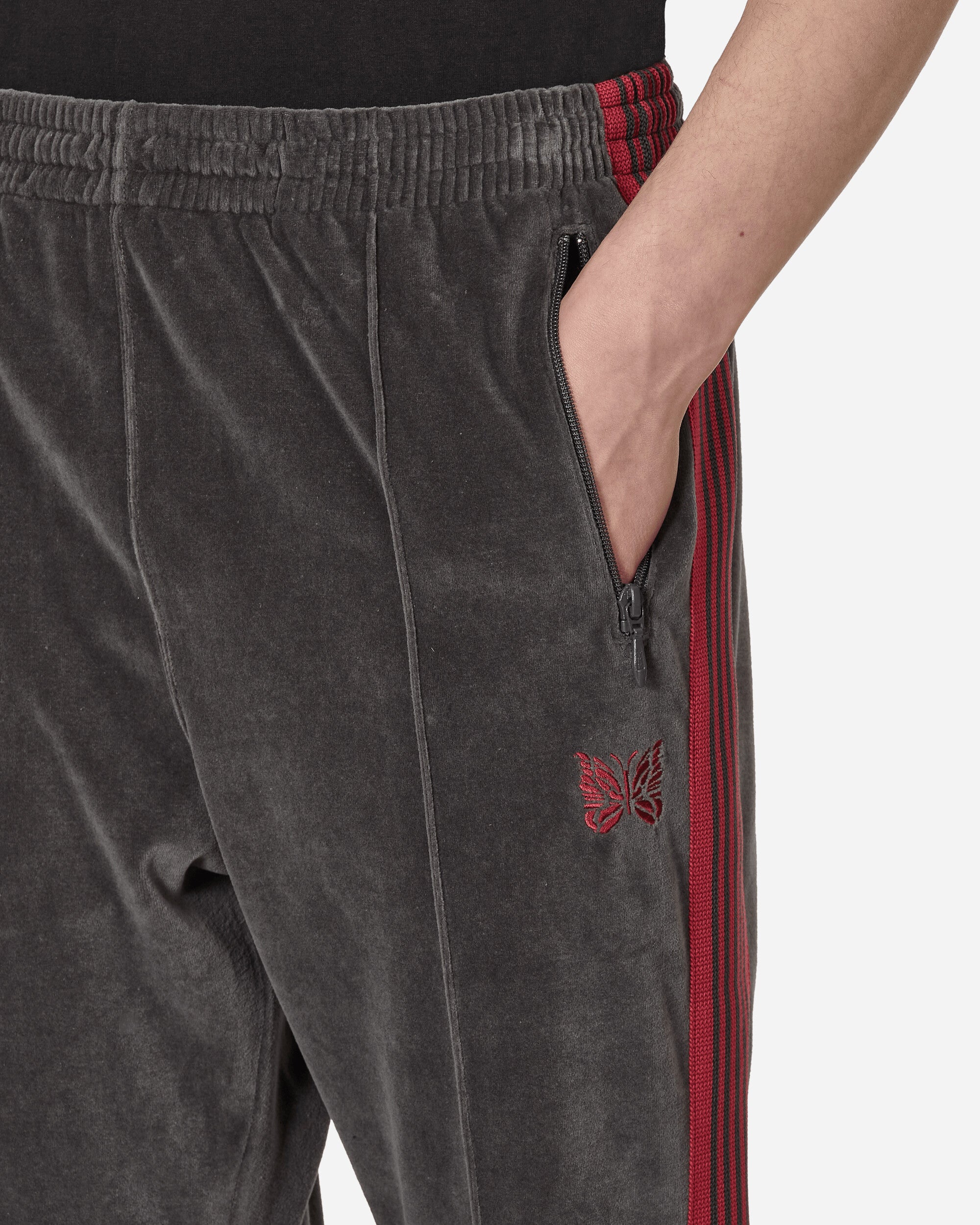 Needles Velour Narrow Track Pants Charcoal - Slam Jam Official Store