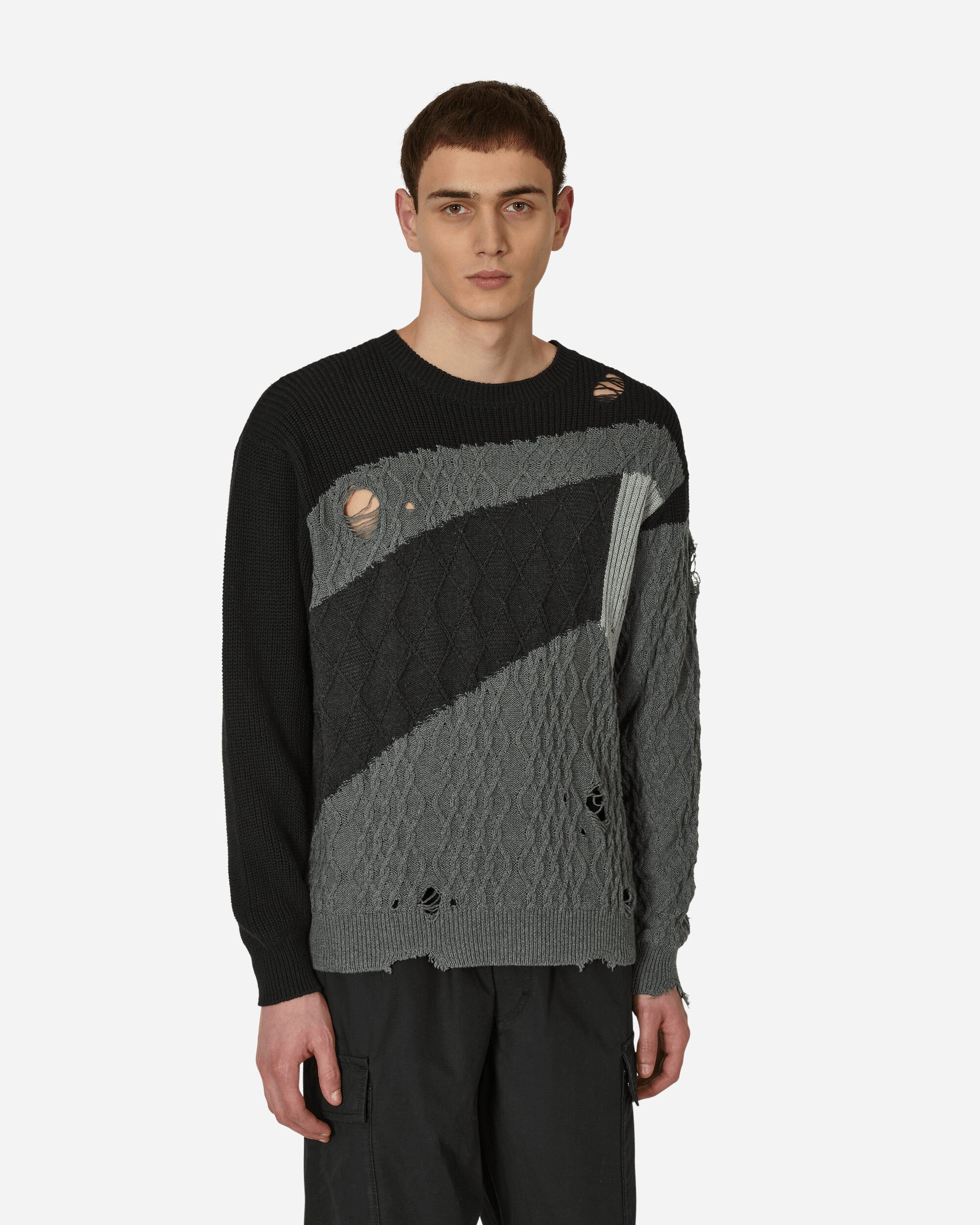 Neighborhood Patchwork Sweater Grey - Slam Jam Official Store