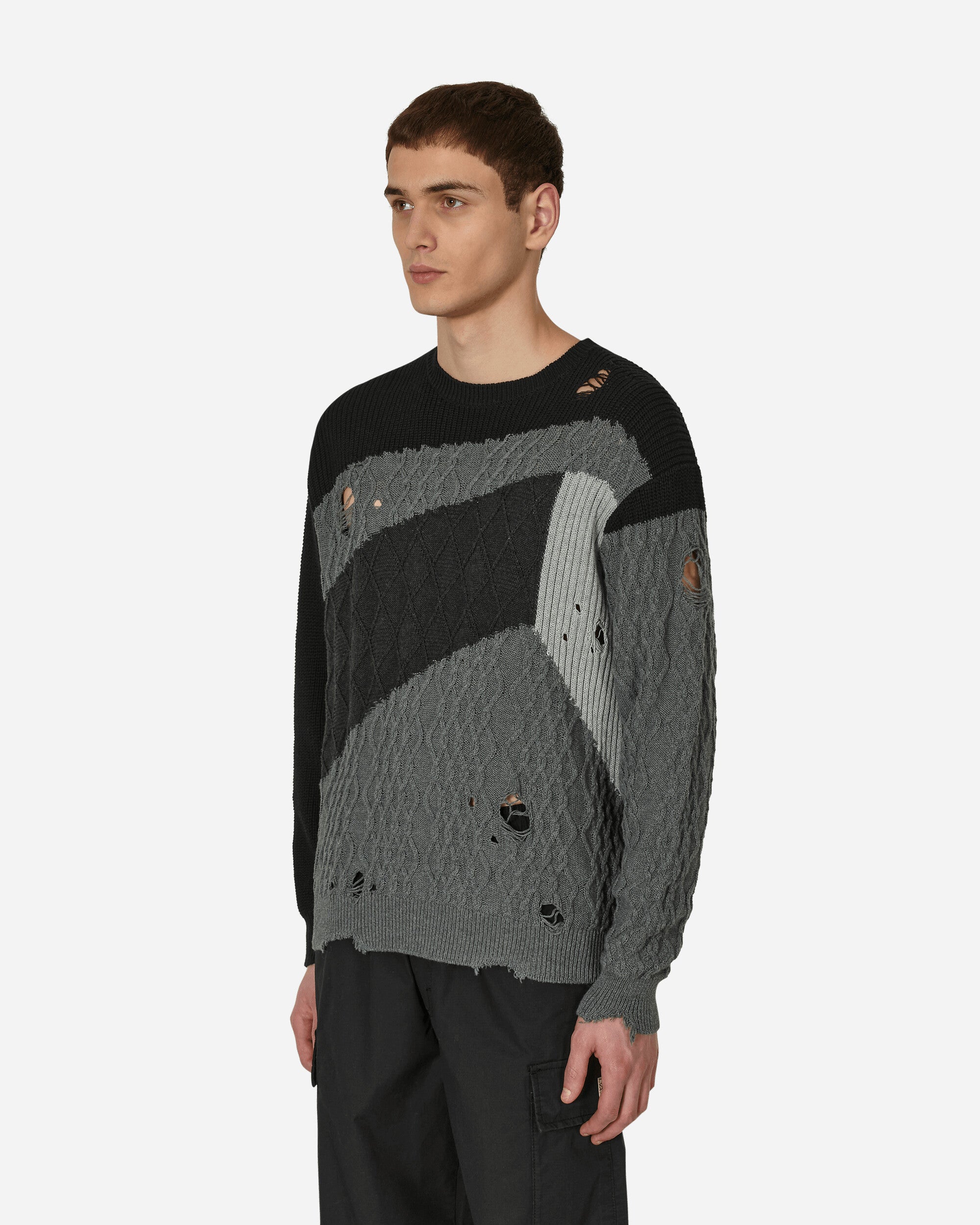 Neighborhood Patchwork Sweater Grey - Slam Jam Official Store