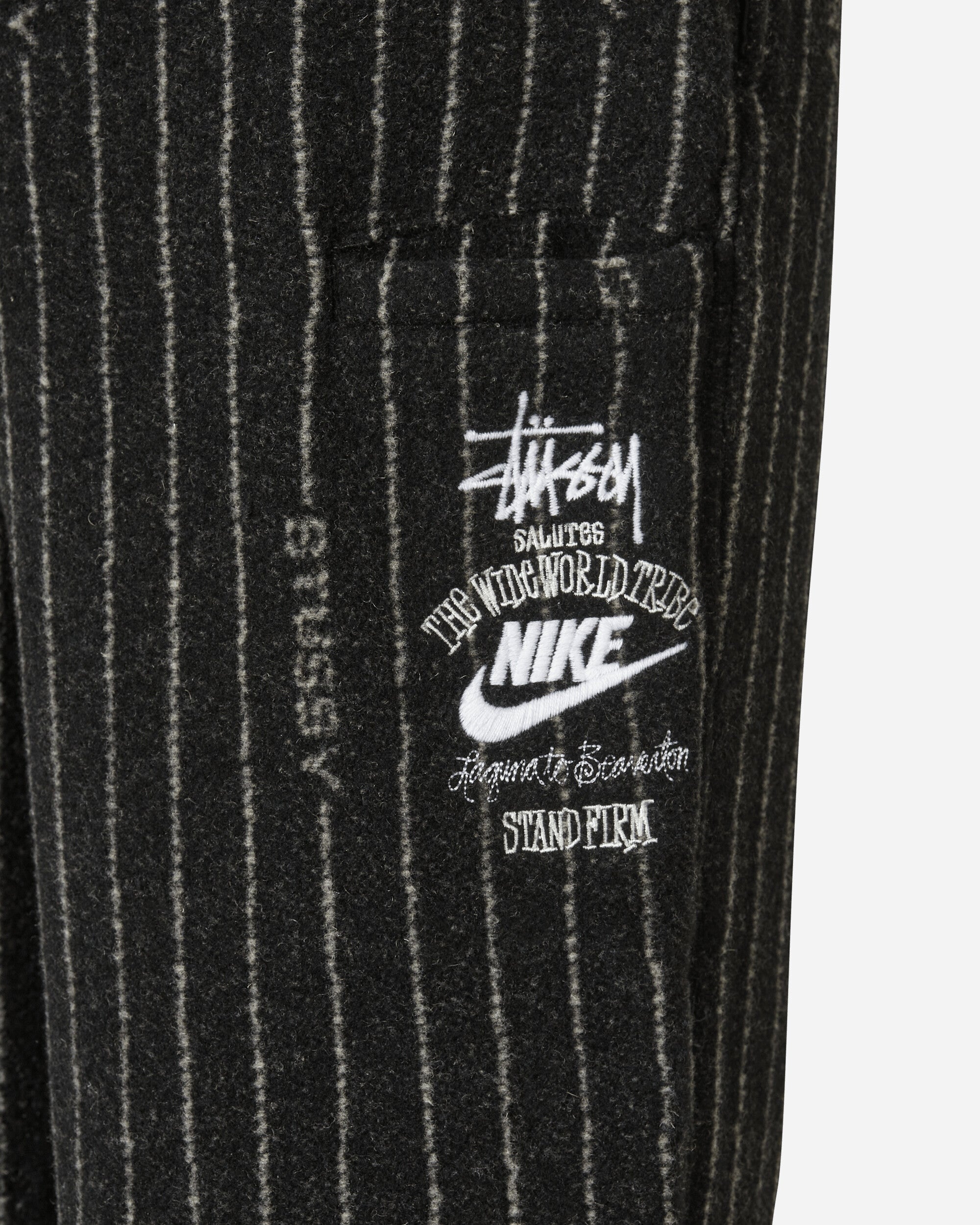 Nike Stüssy Stripe Wool Pants Black - Slam Jam Official Store