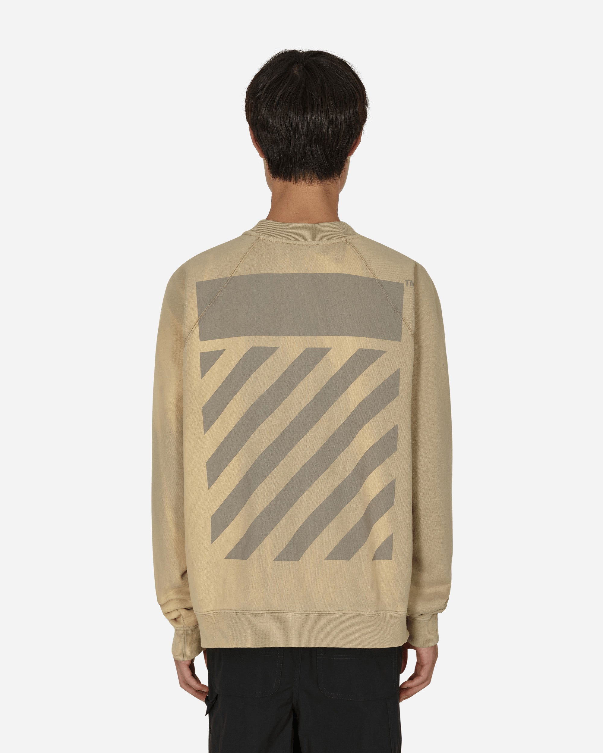 Shop Off-white Diag Tab Vintage Crewneck Sweatshirt Beige In Brown