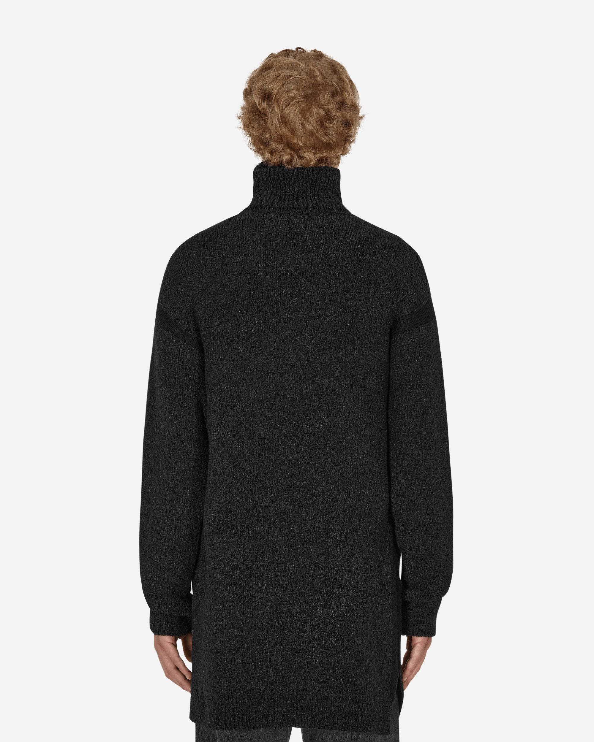 Shop Off-white Micro Bouclé Knit Turtleneck In Black