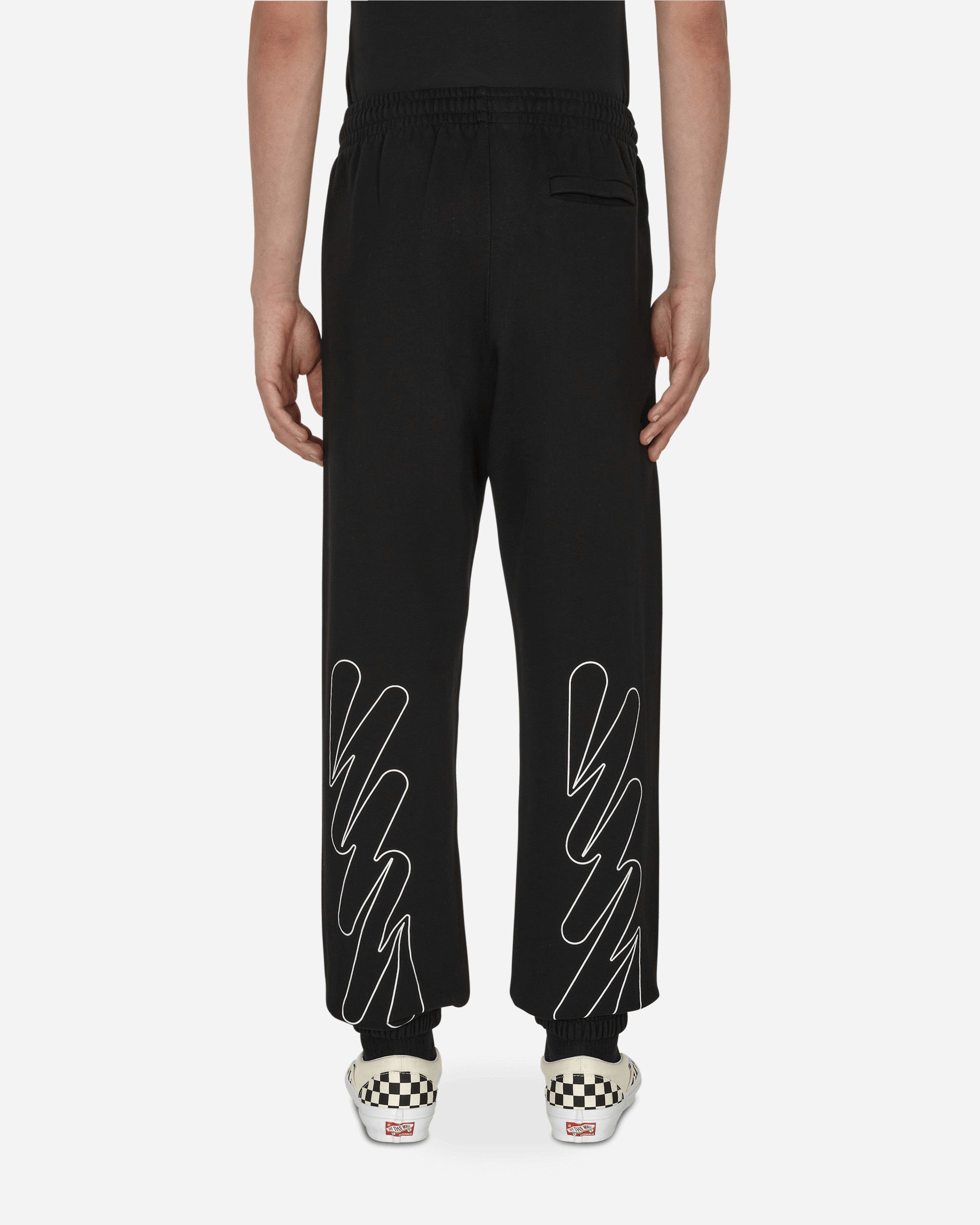 Shop Off-white Wave Outline Diag Slim Sweatpants In Black