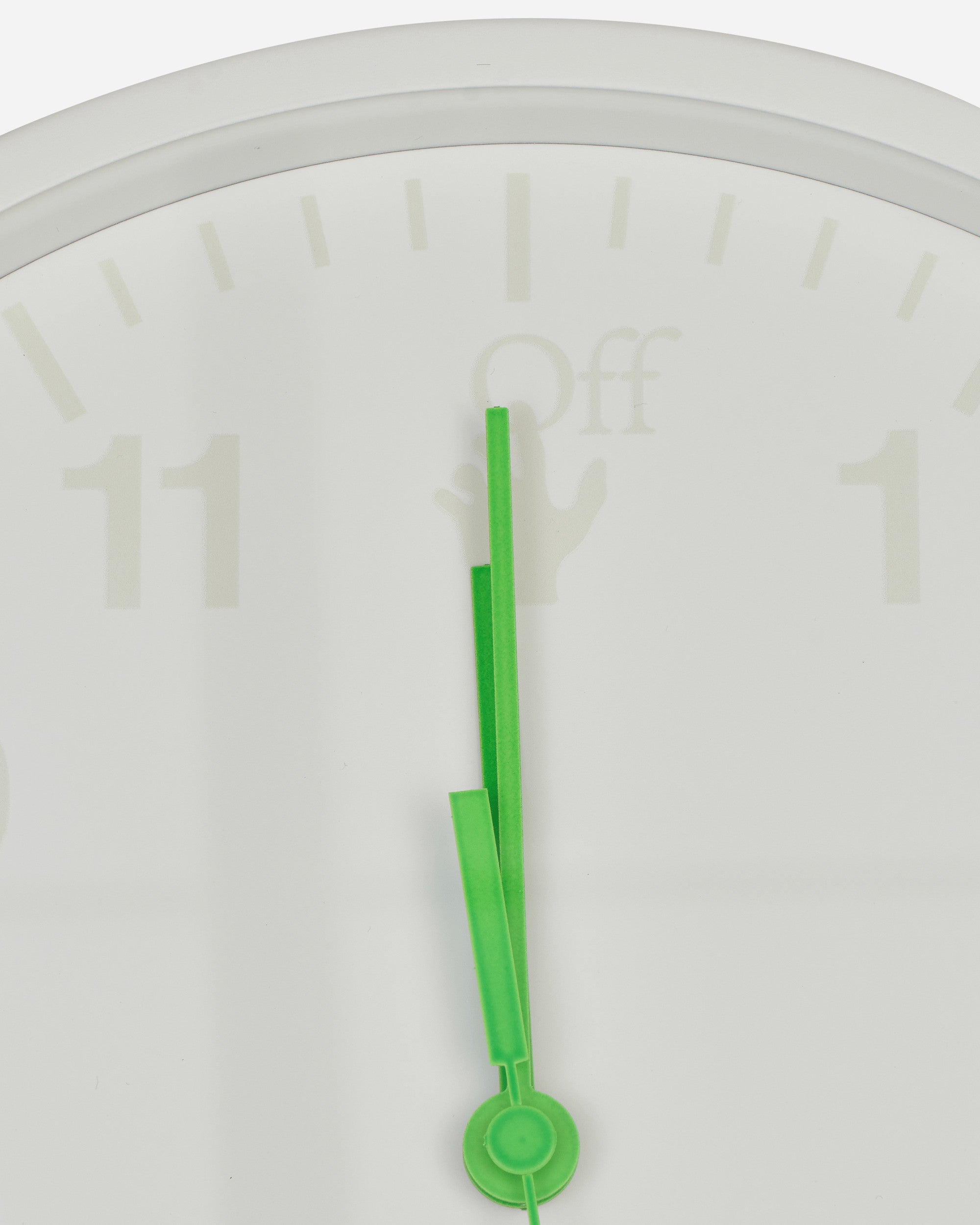 Off White Green Fluorescent Wall Clock