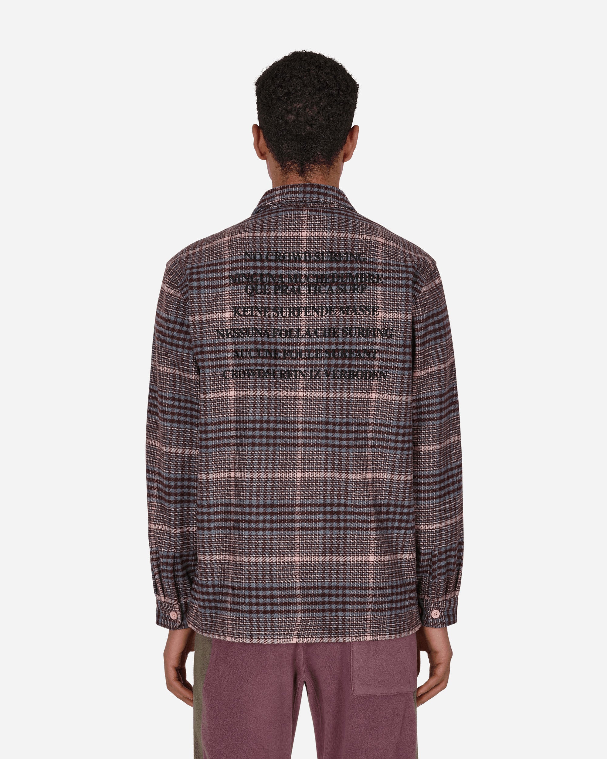 Shop Pleasures Surfing Flannel Shirt In Pink