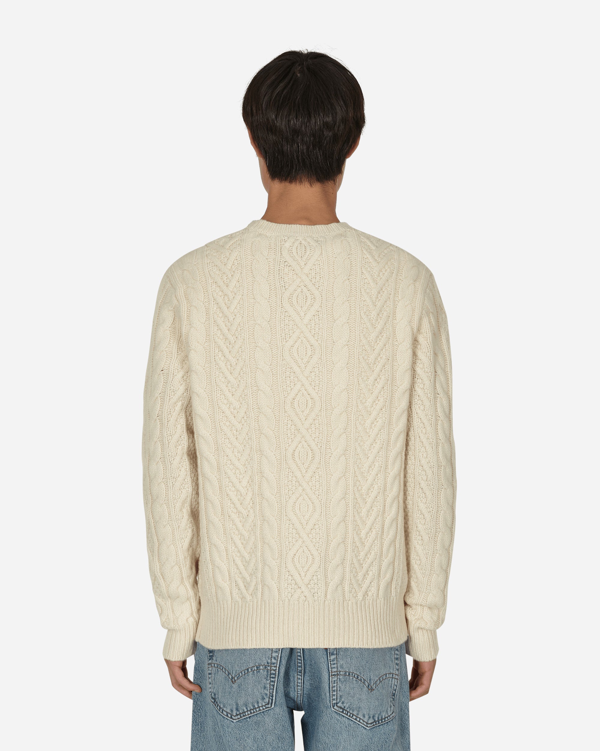 Shop Polo Ralph Lauren Basic Crewneck Sweater Beige In White