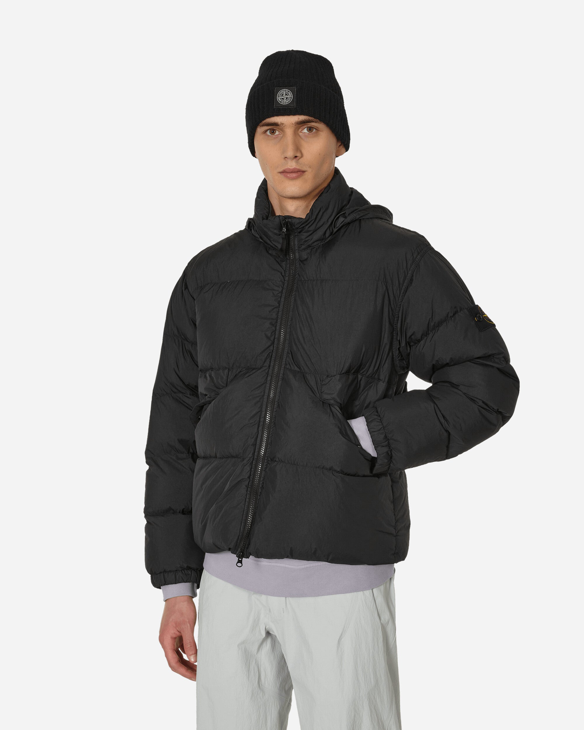 Stone island store black down jacket