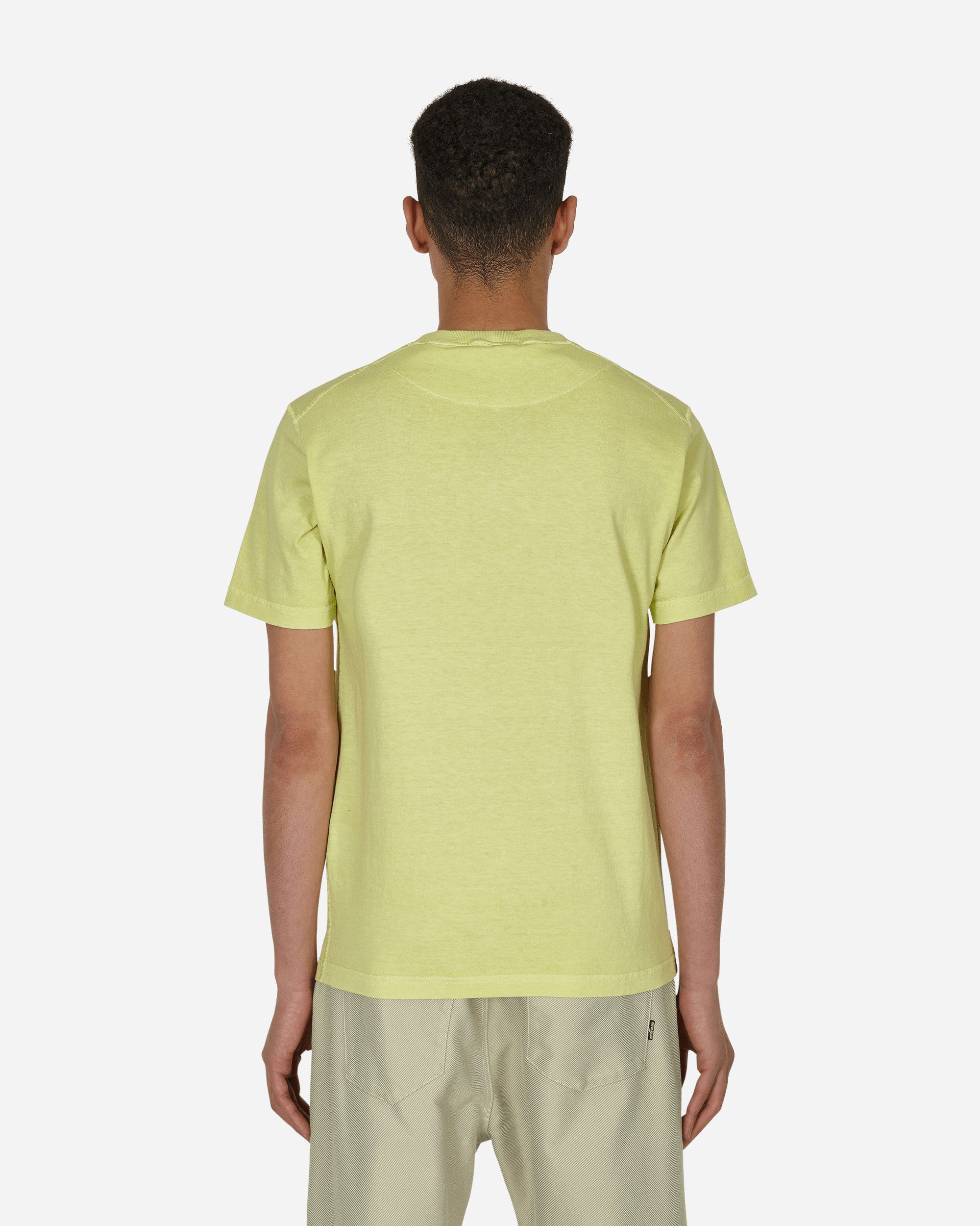 Shop Stone Island Fissato  Treatment Logo T-shirt In Yellow