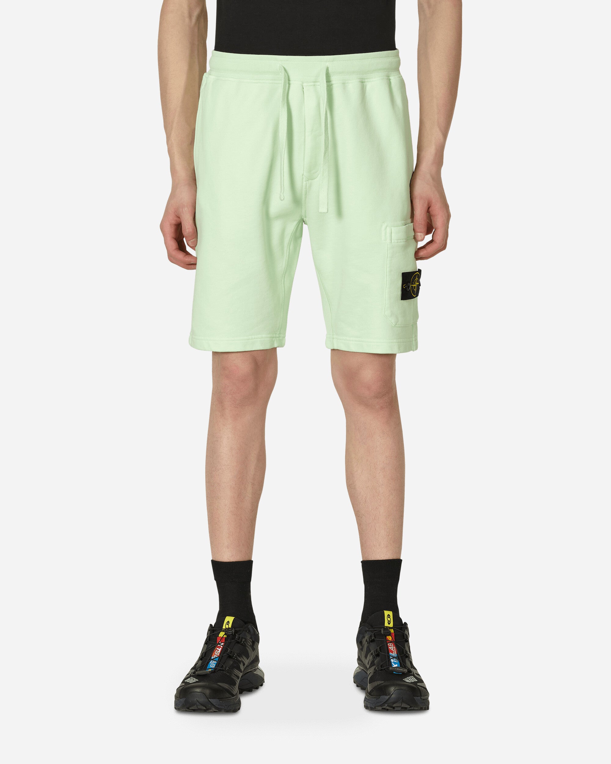 STONE ISLAND GARMENT DYED COTTON FLEECE SHORTS