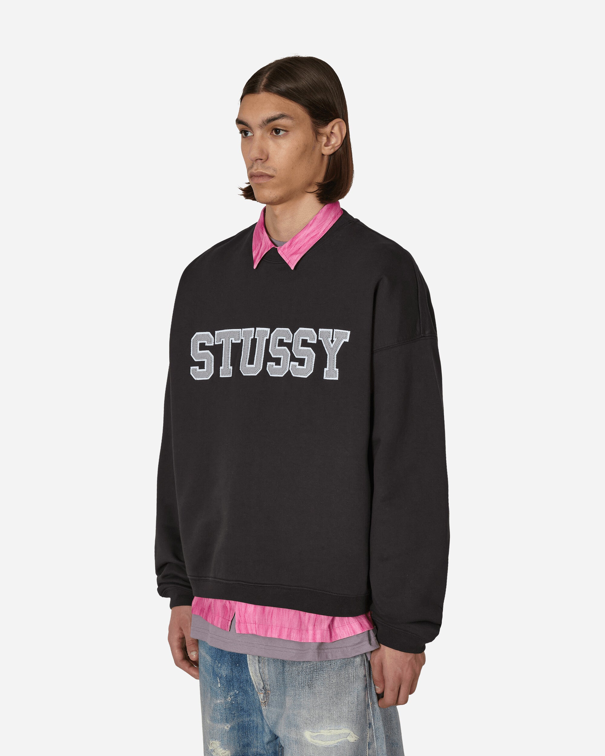 STUSSY RELAXED OVERSIZED CREW 黒 XL