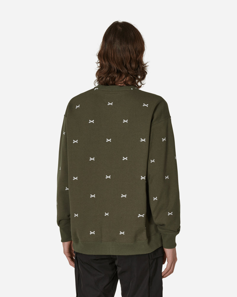 WTAPS Acne Crewneck Sweatshirt Olive Drab - Slam Jam Official Store