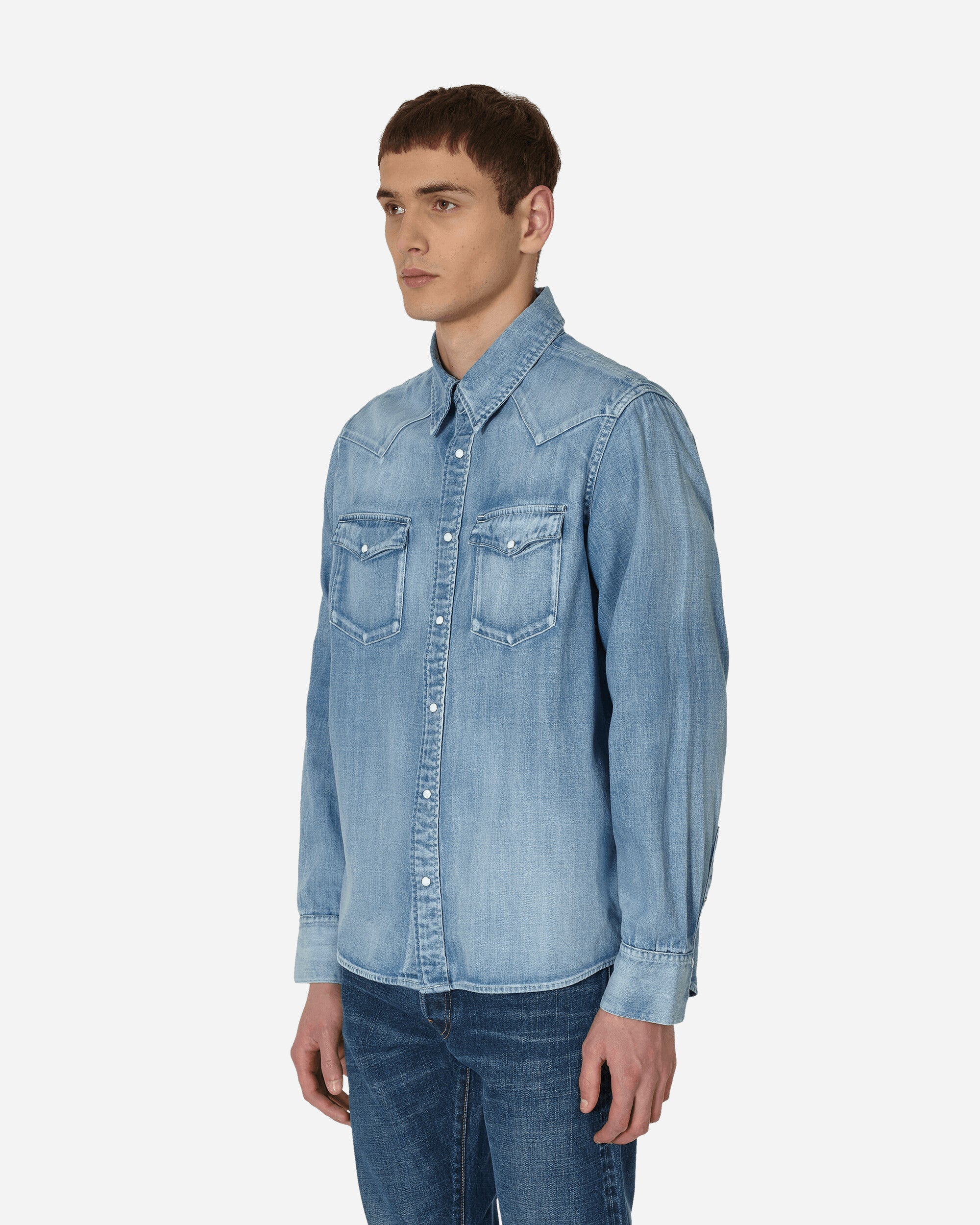 visvim Social Sculpture Shirt DMGD Light Indigo - Slam Jam