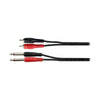 NTR-3, 3m kabel med 2st 6,3mm monotelehanar - 2st RCA-hanar