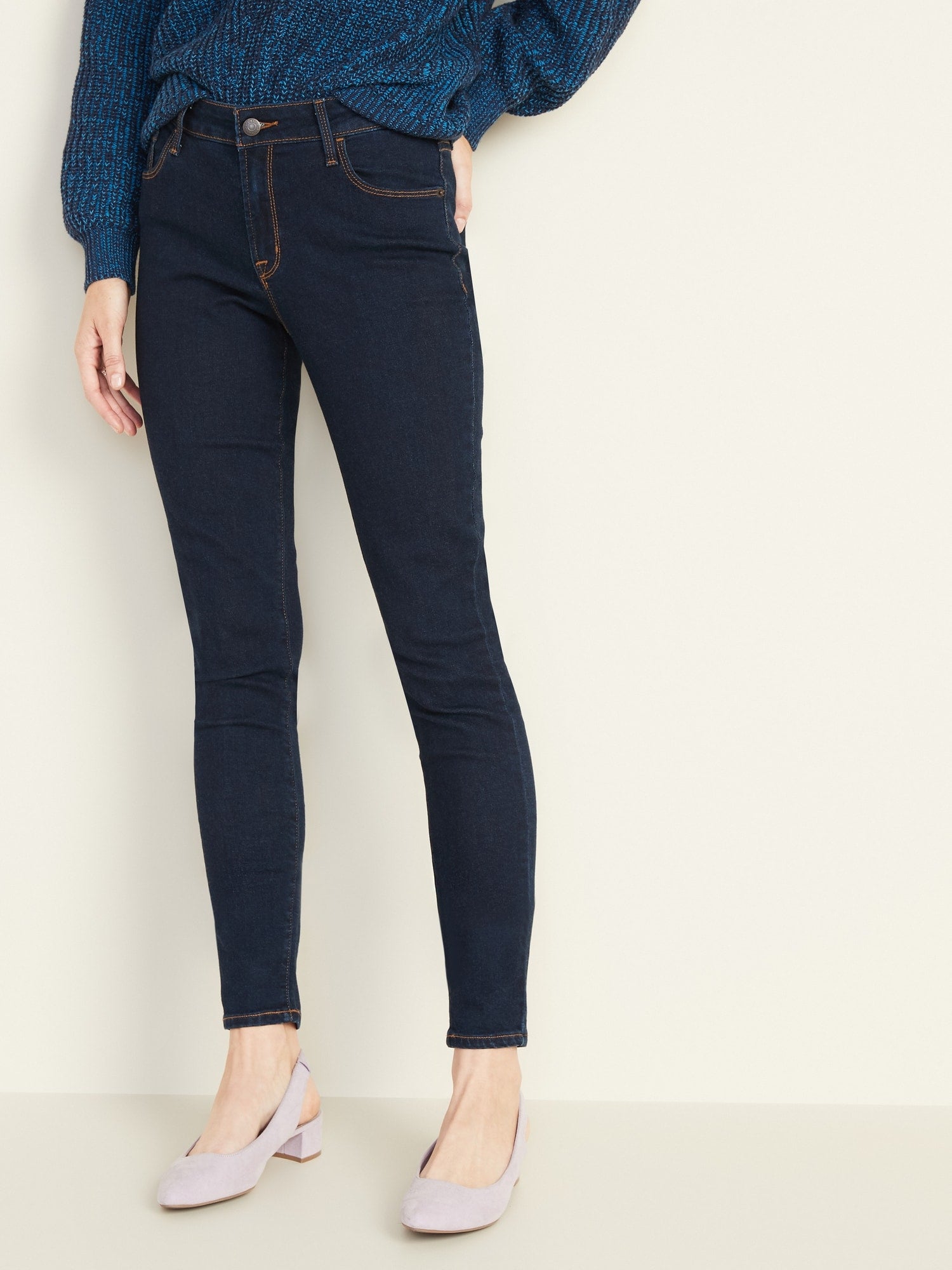 Mid-Rise Power Slim Straight Dark-Wash Jeans for Women - Old Navy  Philippines