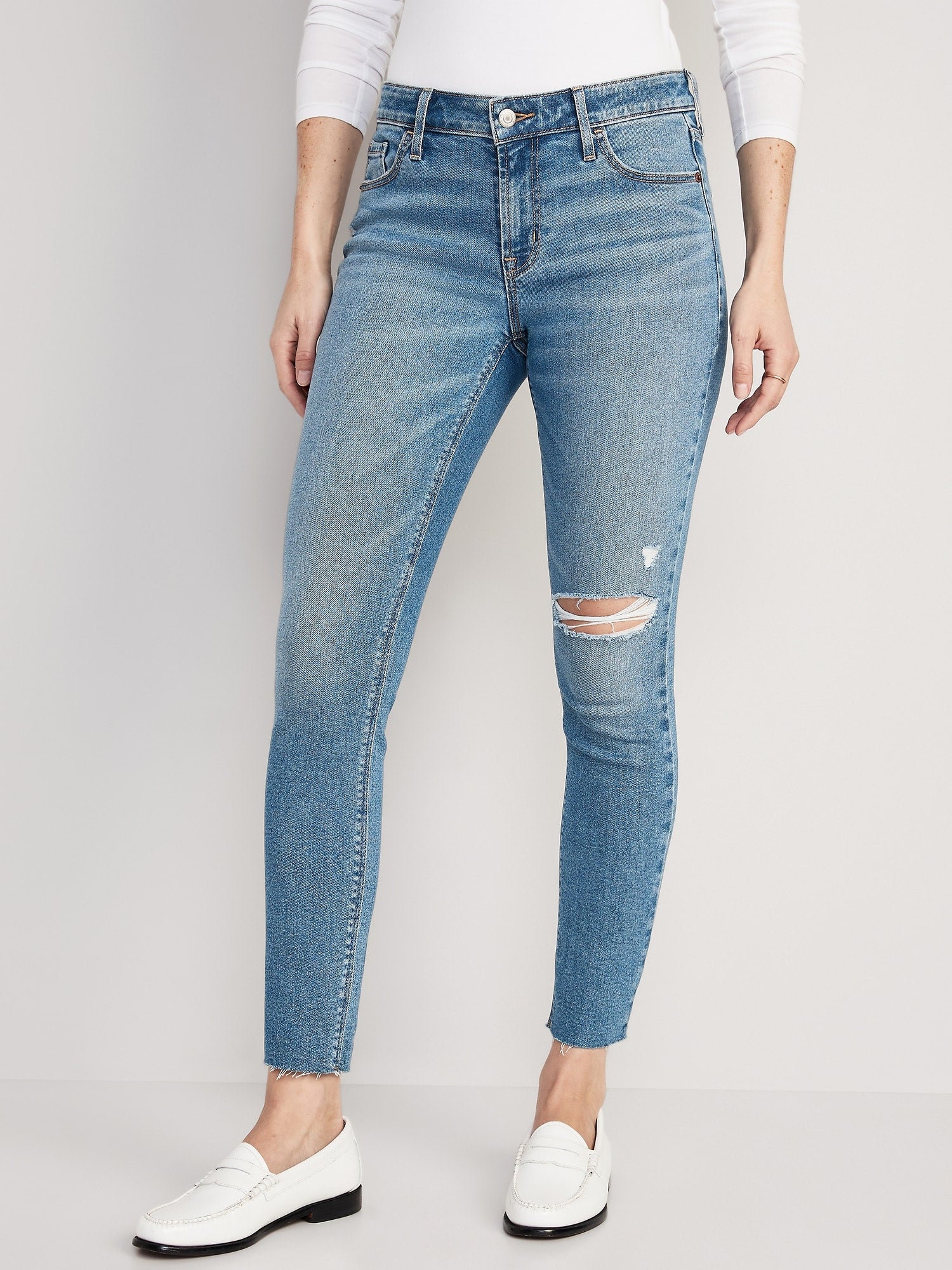 Mid-Rise Dark-Wash Pop Icon Skinny Jeans for Women - Old Navy