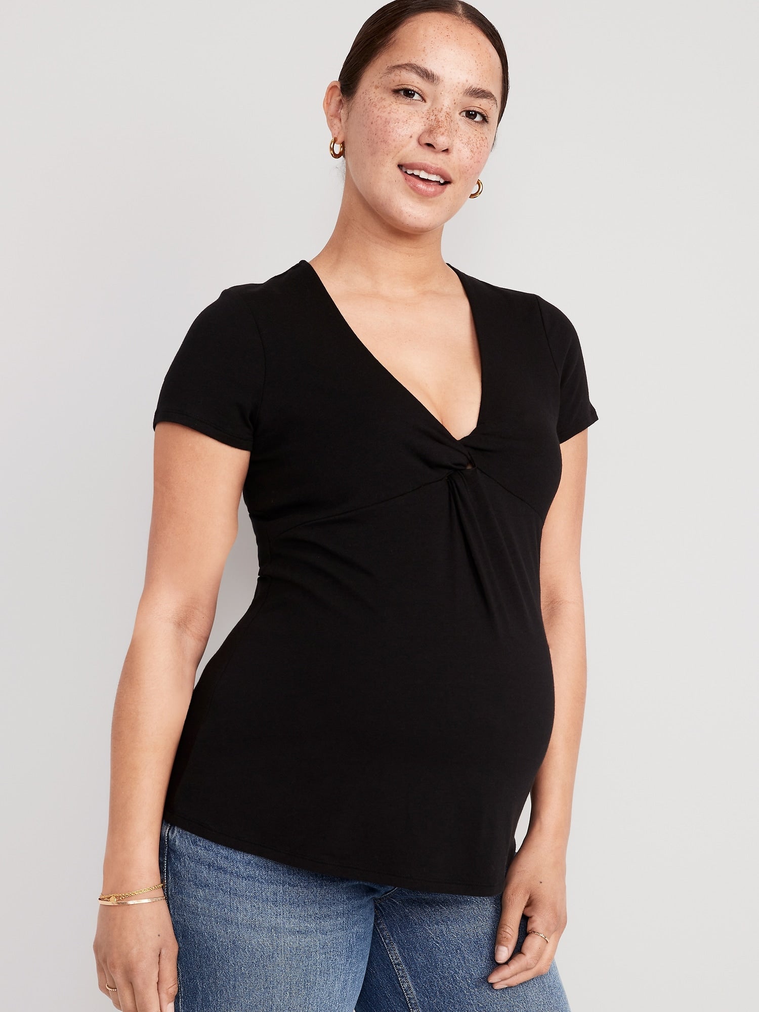 Maternity Printed Twist-Front Nursing Swimsuit