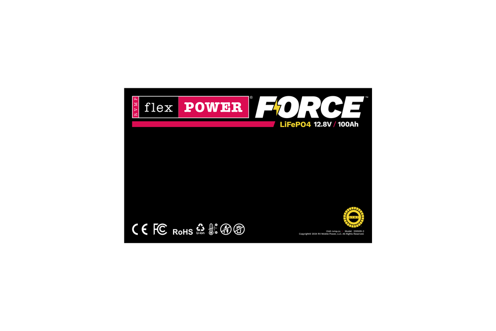 RVMP Flex Power® Force 12.8V 100AH | Lithium Iron Phosphate (LiFePO4) Deep-Cycle Battery