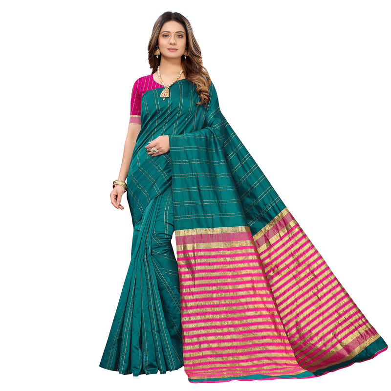Banarasi Silk Jacquard Light Green Colour Saree With Unstiched Blouse Piece