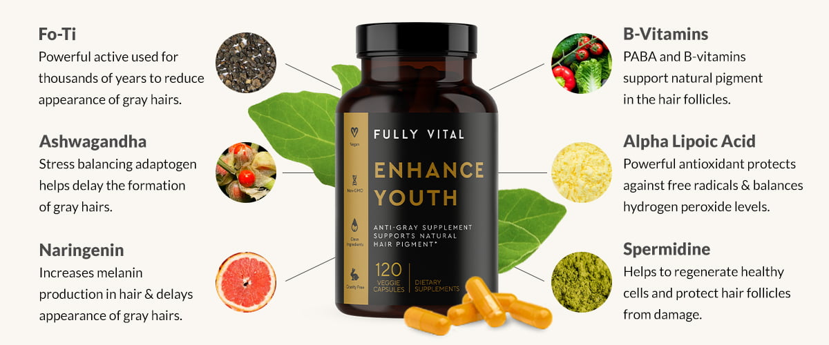 Fully Vital vegan anti gray supplement ingredients