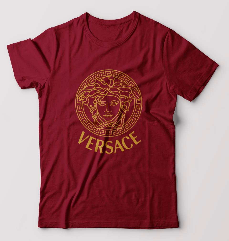 maroon versace shirt