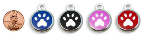 Mini Paw Enamel Small Dog or Cat ID Tag Colors