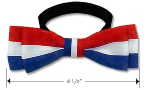 Red White and Blue Bow Tie Collar