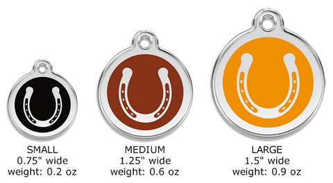 Red Dingo Lucky Pup Horseshoe Pet Dog ID Tag