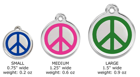 Red Dingo Peace Pet Dog ID Tag