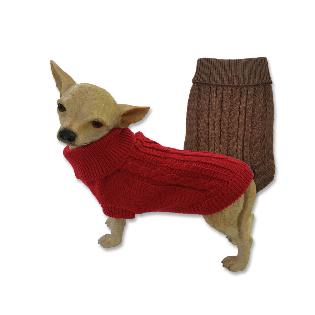Small Dog Sweater: Classic Cable Knit 