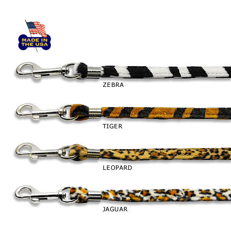 Velvet Small Dog Leash: Animal Prints: Tiger, Jaguar, Zebrah, Cheetha ...