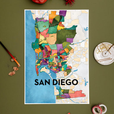 Los Angeles Neighborhoods Greeting Card — Terratorie Maps + Goods