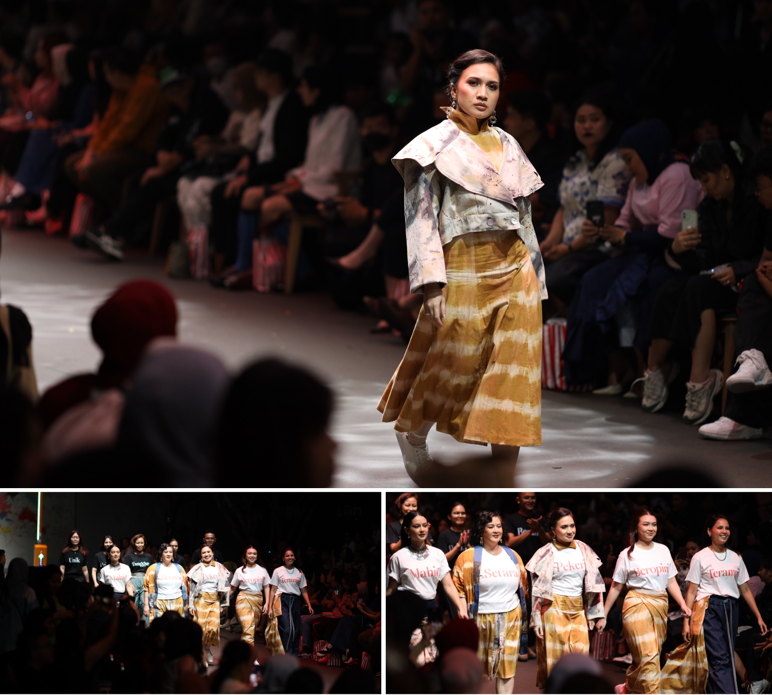Galabby Thahira, pemeran teater musikal Keluarga Cemara 2024 sebagai representasi kampanye Perempuan Dirayakan oleh Tobatenun menggunakan koleksi LAGA di JF3 Fashion Festival 2024.