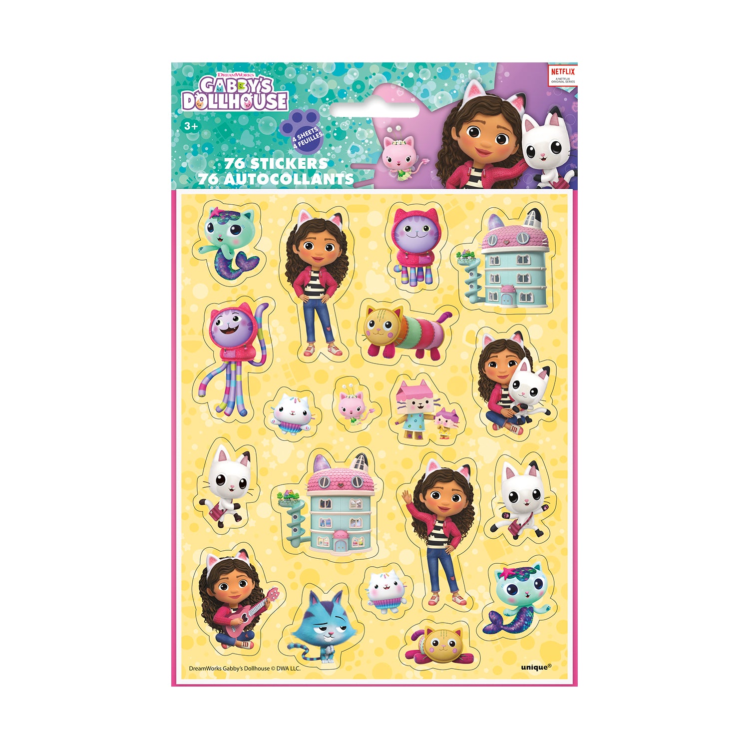Gabby’s Dollhouse Party Favor Sticker Sheets [4 per Pack]