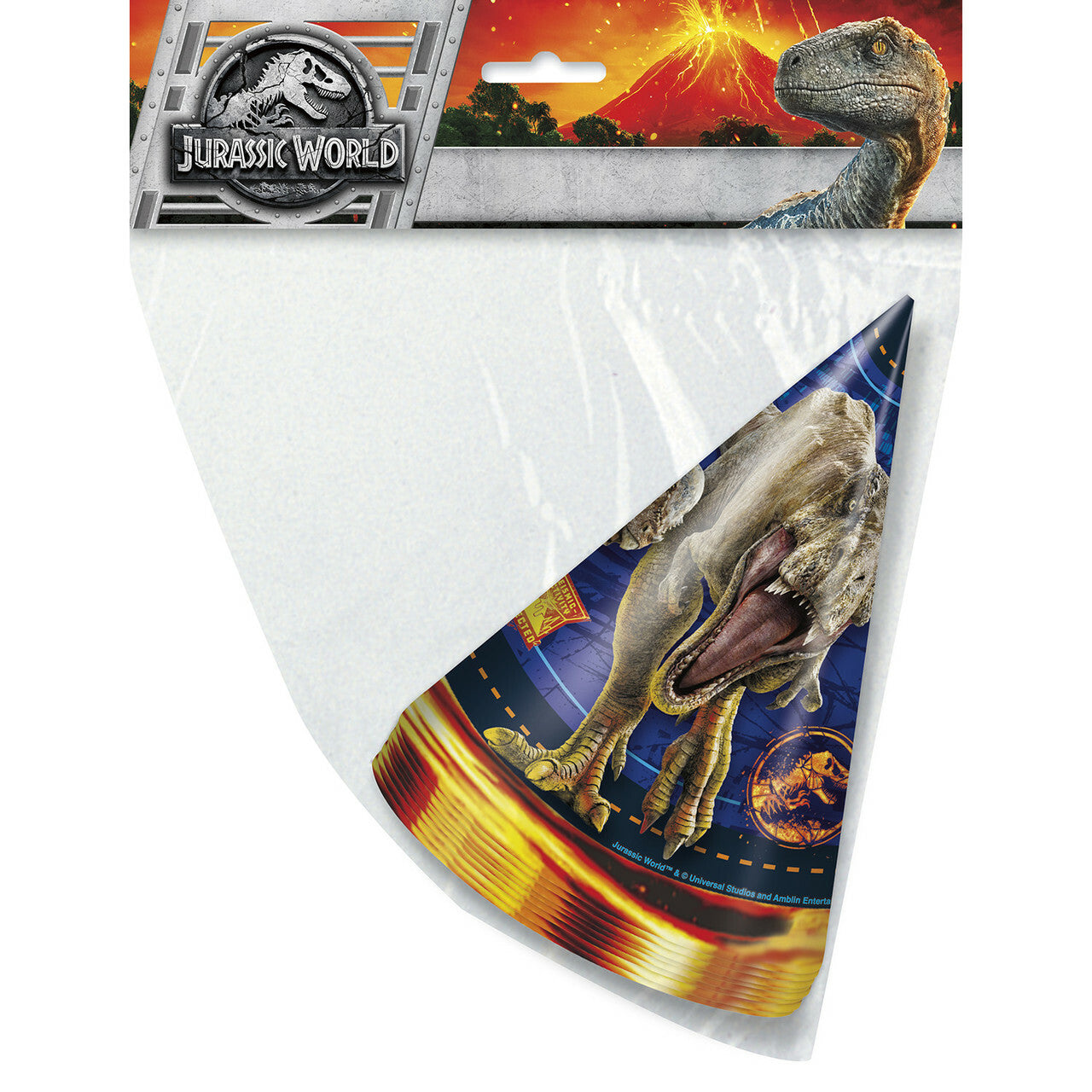 Jurassic World Social gathering Hats [8 Per Package]