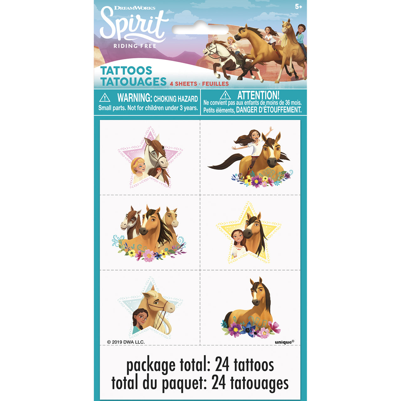 Spirit Driving Free Non permanent Tattoo Sheets [4 per Pack]