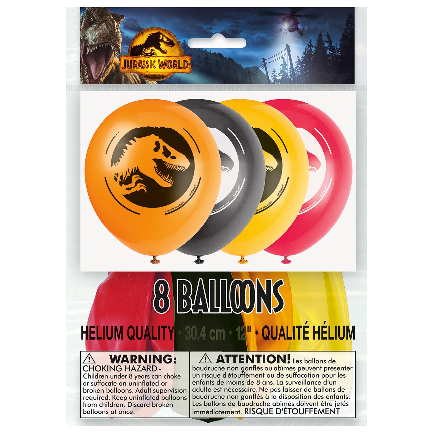 Jurassic World Dominion Latex Celebration Balloons [8 per Pack]