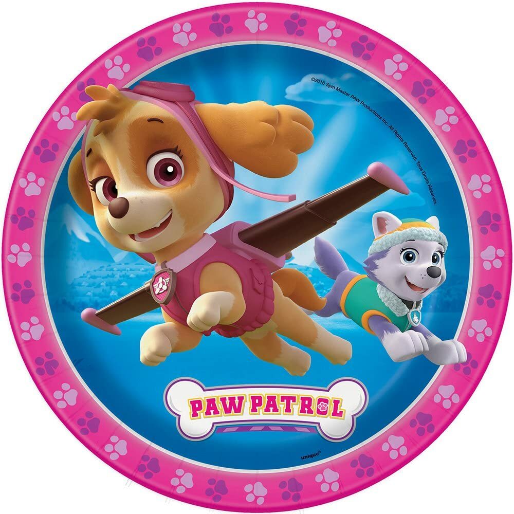 Paw Patrol Lady 9 Inch Plates [8 Per Pack]